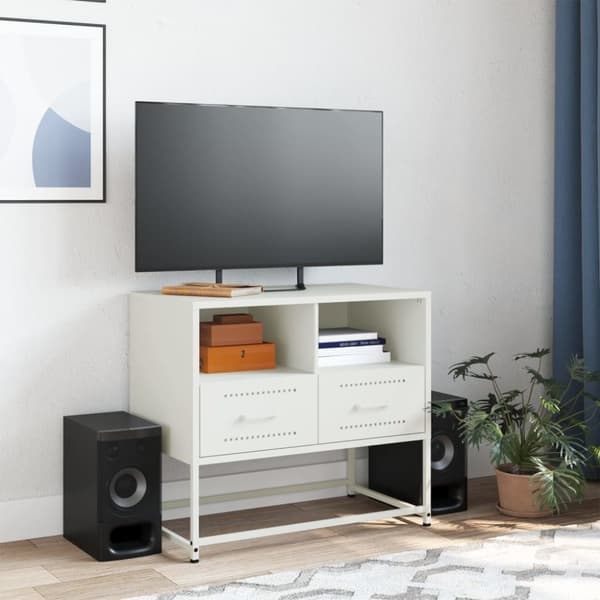 vidaXL tv-bord 68x39x60,5 cm stål hvid