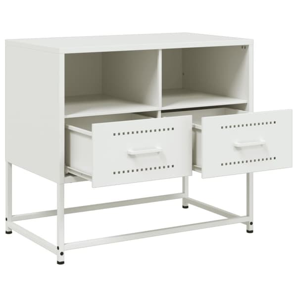 vidaXL tv-bord 68x39x60,5 cm stål hvid