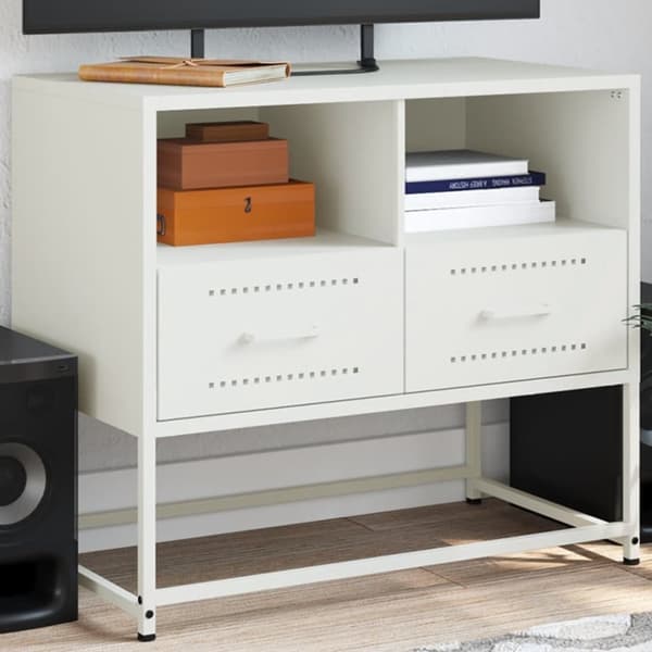 vidaXL tv-bord 68x39x60,5 cm stål hvid