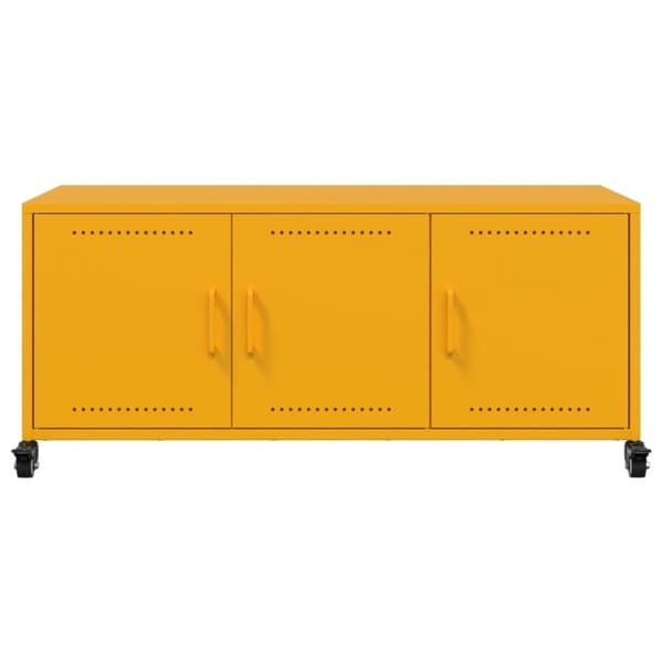 vidaXL TV-benk sennepsgul 100,5x39x43,5 cm stål