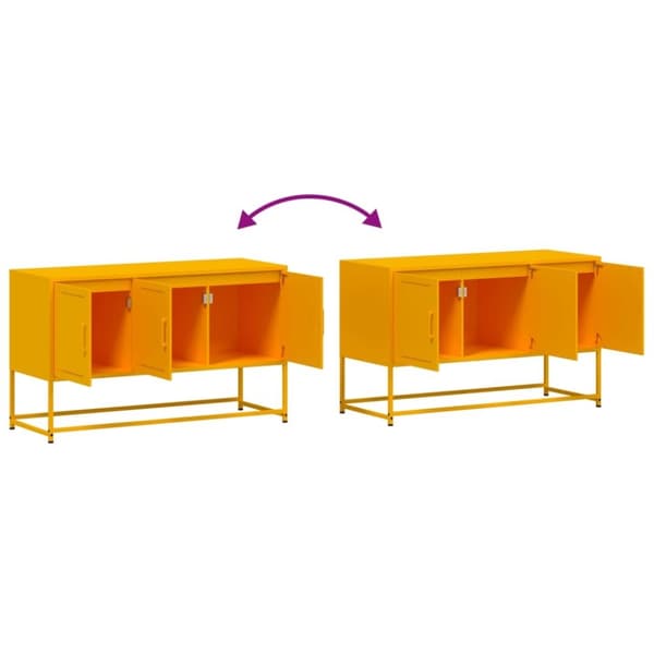 vidaXL TV-benk sennepsgul 100,5x39x60,5 cm stål