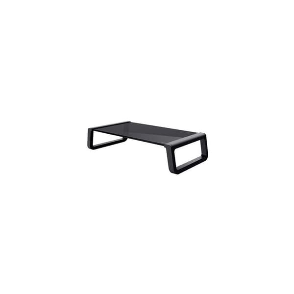 Trust Monta Monitorstativ, PC-skärmstöd i härdat glas 41x22x10cm, Ergonomisk Office Screen Riser - Svart