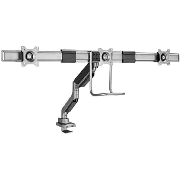 Utrusta 650162 Skrivbordsfäste för trippelskärm 17"-27" Svart