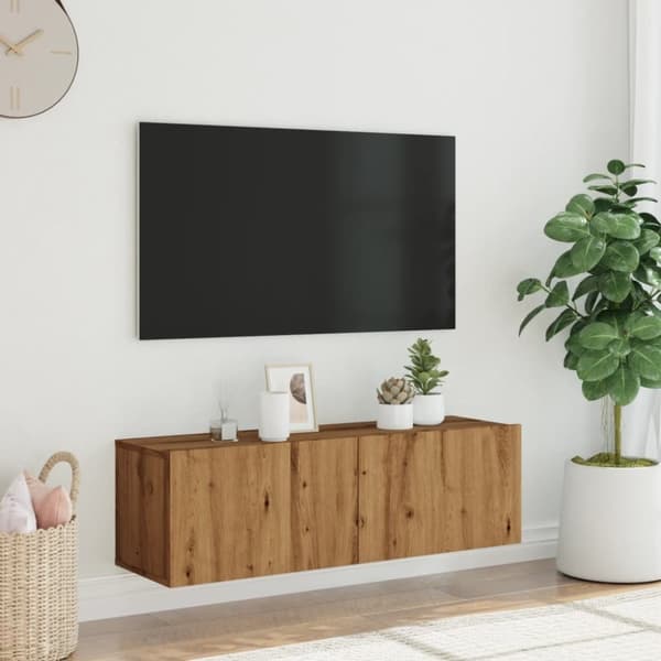 vidaXL Vegghengt TV-benk artisan eik 100x30x30 cm konstruert tre