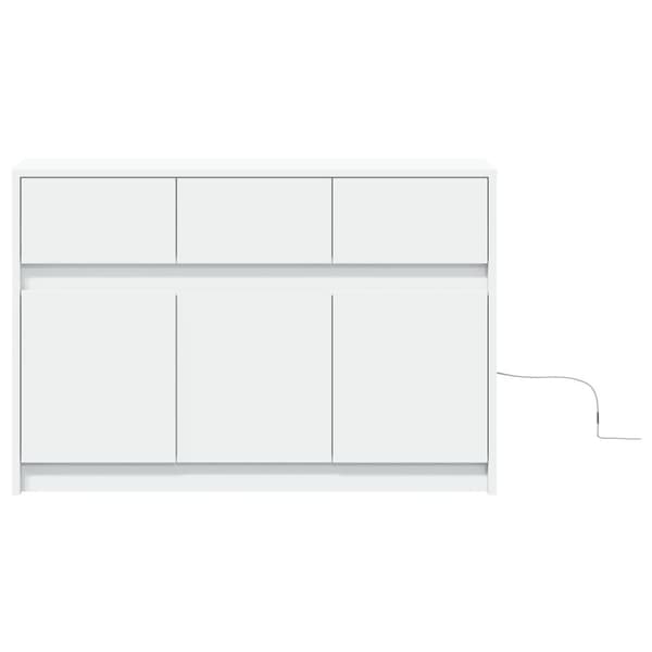 vidaXL tv-bord med LED-lys 91x34x61 cm konstrueret træ hvid