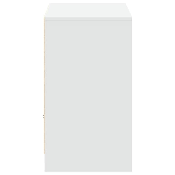 vidaXL tv-bord med LED-lys 91x34x61 cm konstrueret træ hvid
