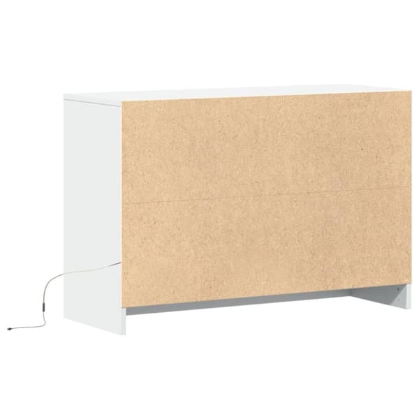 vidaXL tv-bord med LED-lys 91x34x61 cm konstrueret træ hvid