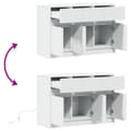 Miniatyrbillede 10 af 11: vidaXL tv-bord med LED-lys 91x34x61 cm konstrueret træ hvid