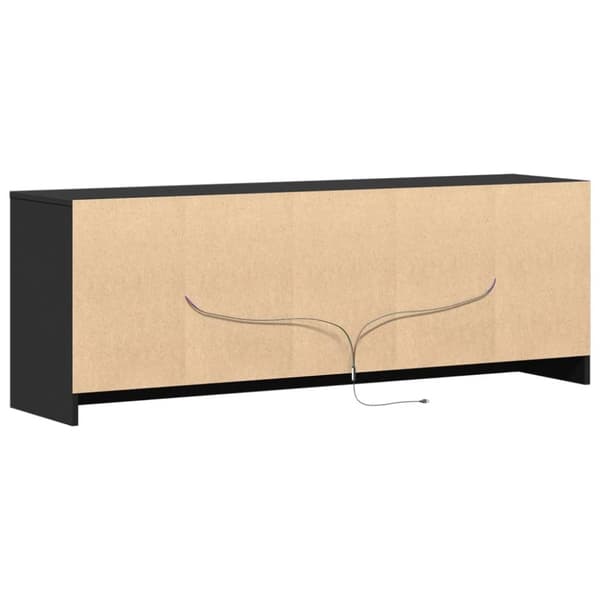 vidaXL TV-taso musta LED-valoilla 139,5x34x50 cm tekninen puu