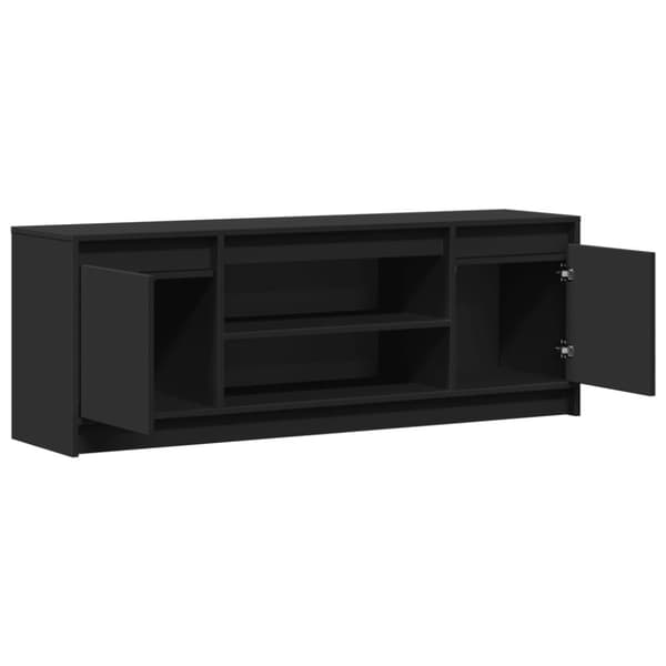 vidaXL TV-taso musta LED-valoilla 139,5x34x50 cm tekninen puu