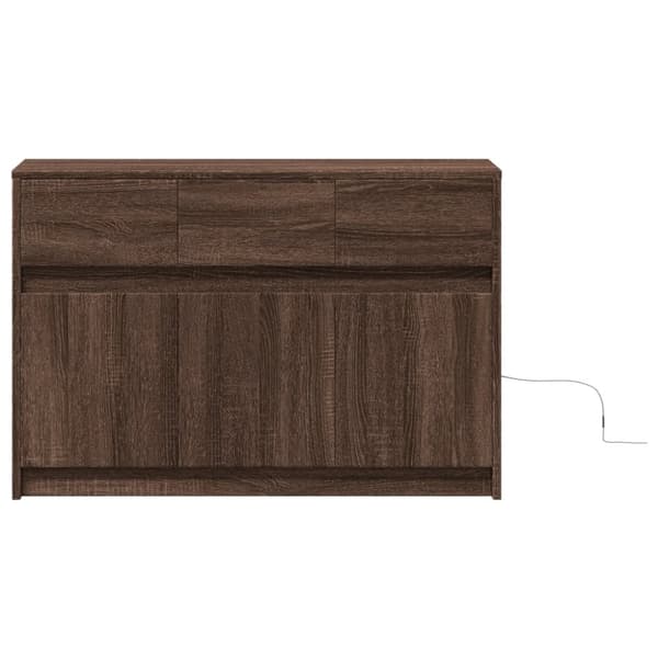 vidaXL TV-taso LED-valoilla ruskea tammi 91x34x61 cm tekninen puu