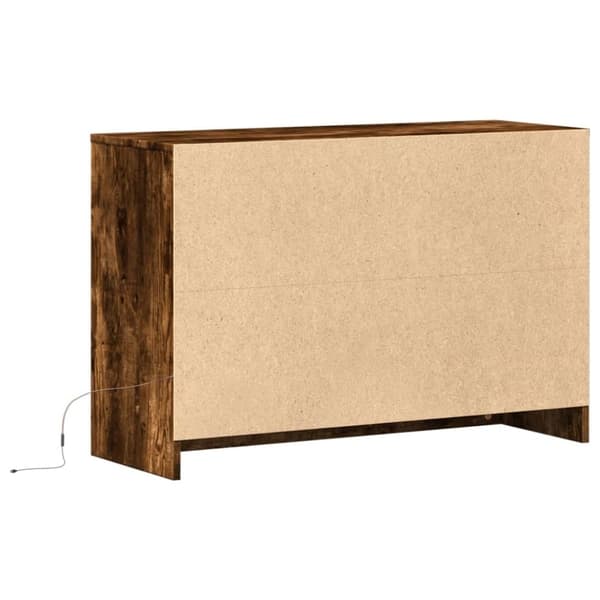 vidaXL tv-bord m. LED-lys 91x34x61 cm konstrueret træ røget eg