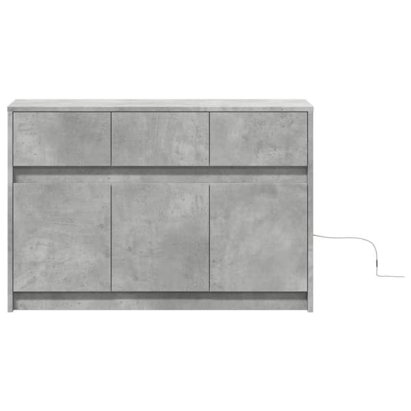 vidaXL tv-bord med LED-lys 91x34x61 cm konstrueret træ betongrå