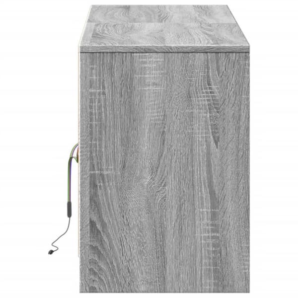 vidaXL tv-bord m. LED-lys 139,5x34x50 cm konstrueret træ grå sonoma-eg