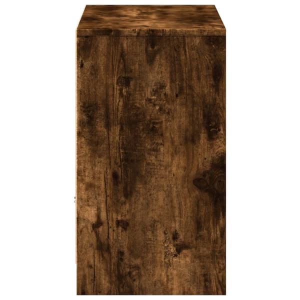 vidaXL TV-benk med LED røkt eik 91x34x61 cm konstruert tre