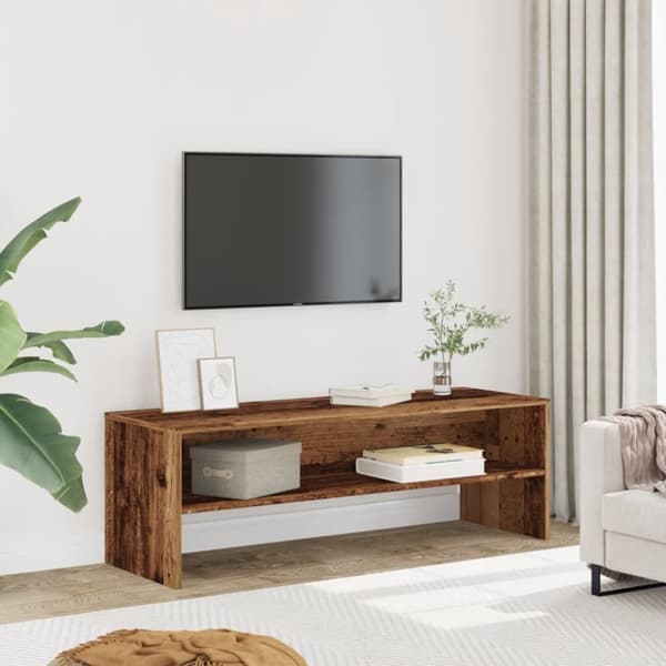 vidaXL Tv-bänk vittrat trä 120x40x40 cm konstruerat trä