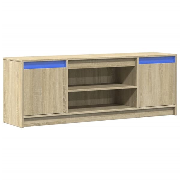 vidaXL TV-benk med LED sonoma eik 139,5x34x50 cm konstruert tre