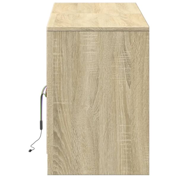 vidaXL TV-benk med LED sonoma eik 139,5x34x50 cm konstruert tre