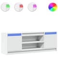 Miniatyrbilde 3 av 11: vidaXL TV-benk med LED hvit 139,5x34x50 cm konstruert tre