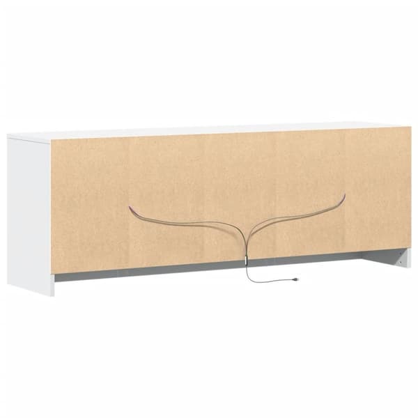 vidaXL TV-benk med LED hvit 139,5x34x50 cm konstruert tre