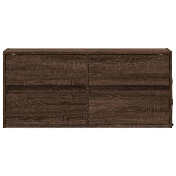 vidaXL Vegghengt TV-benk med LED brun eik 100x31x45 cm