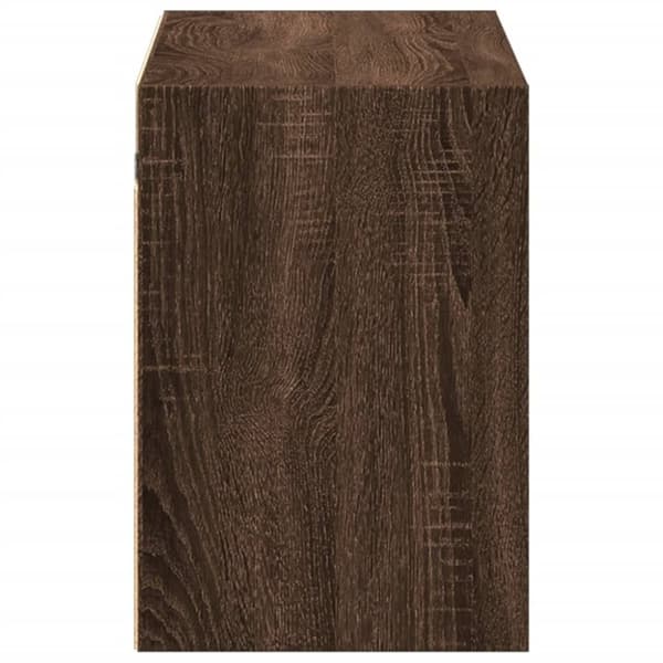 vidaXL Vegghengt TV-benk med LED brun eik 100x31x45 cm