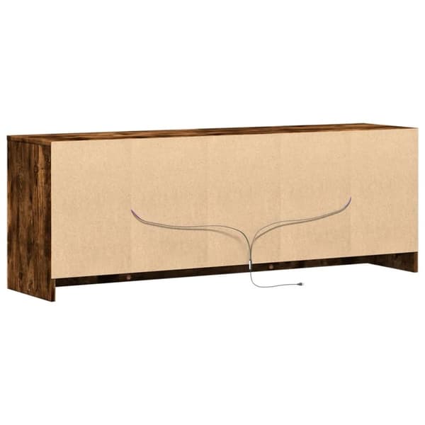 vidaXL TV-benk med LED røkt eik 139,5x34x50 cm konstruert tre
