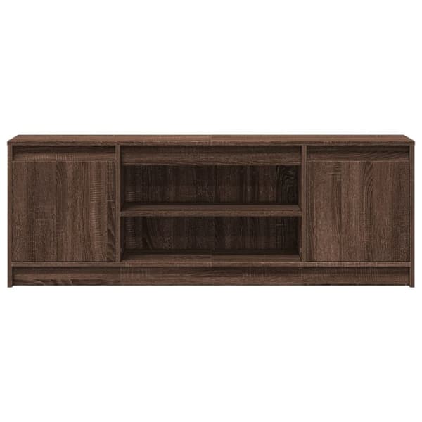 vidaXL TV-benk med LED brun eik 139,5x34x50 cm konstruert tre