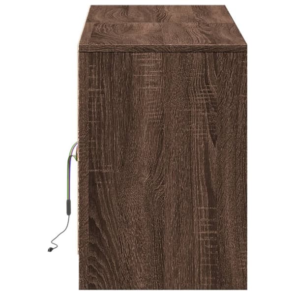 vidaXL TV-benk med LED brun eik 139,5x34x50 cm konstruert tre