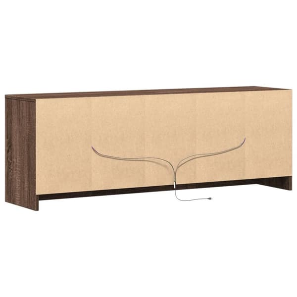 vidaXL TV-benk med LED brun eik 139,5x34x50 cm konstruert tre