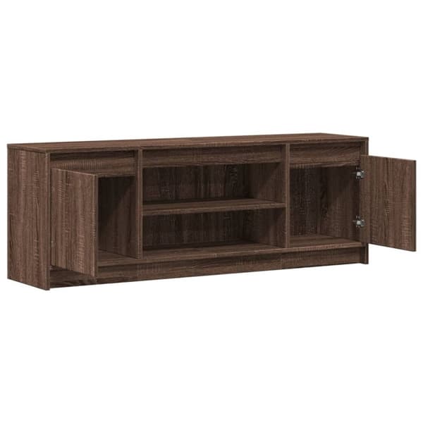 vidaXL TV-benk med LED brun eik 139,5x34x50 cm konstruert tre
