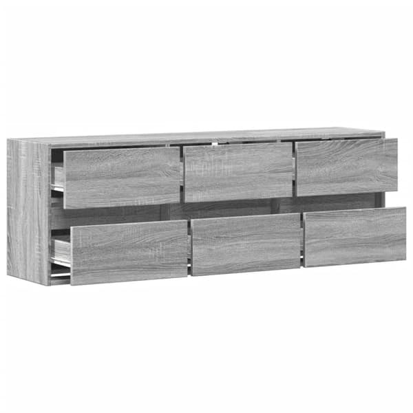 vidaXL TV-seinäkaappi LED-valoilla harmaa Sonoma 130x31x45 cm