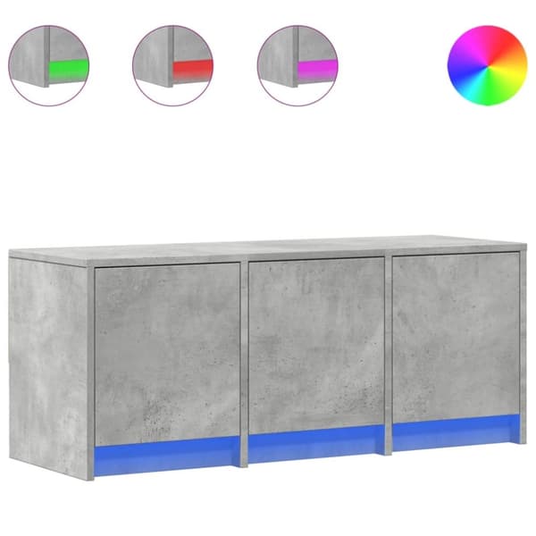 vidaXL TV-benk med LED betonggrå 97x34x40 cm konstruert tre