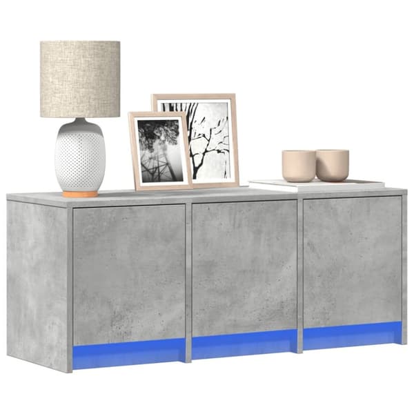 vidaXL TV-benk med LED betonggrå 97x34x40 cm konstruert tre