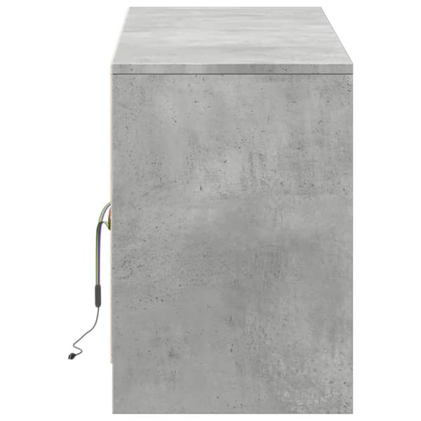 vidaXL Tv-bänk med LEDs betonggrå 139,5x34x50 cm konstruerat trä