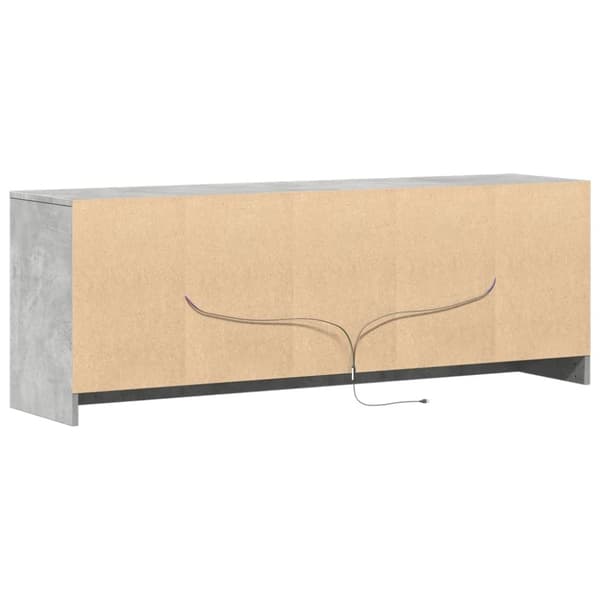 vidaXL Tv-bänk med LEDs betonggrå 139,5x34x50 cm konstruerat trä