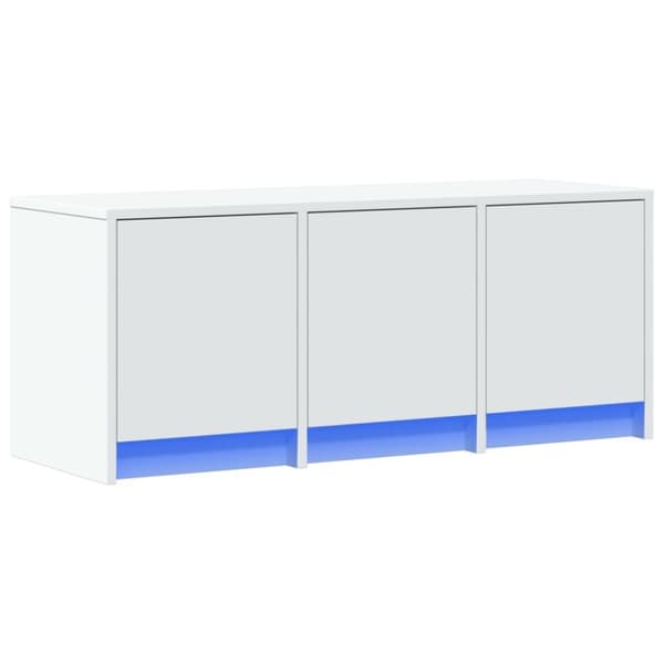 vidaXL TV-benk med LED hvit 97x34x40 cm konstruert tre