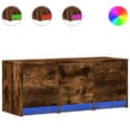 Miniatyrbilde 3 av 11: vidaXL TV-benk med LED røkt eik 97x34x40 cm konstruert tre