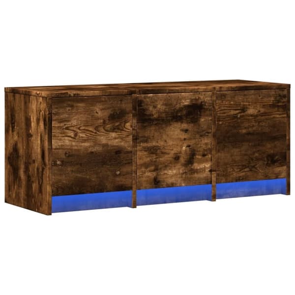 vidaXL TV-benk med LED røkt eik 97x34x40 cm konstruert tre