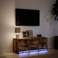 Miniatyrbilde 6 av 11: vidaXL TV-benk med LED røkt eik 97x34x40 cm konstruert tre
