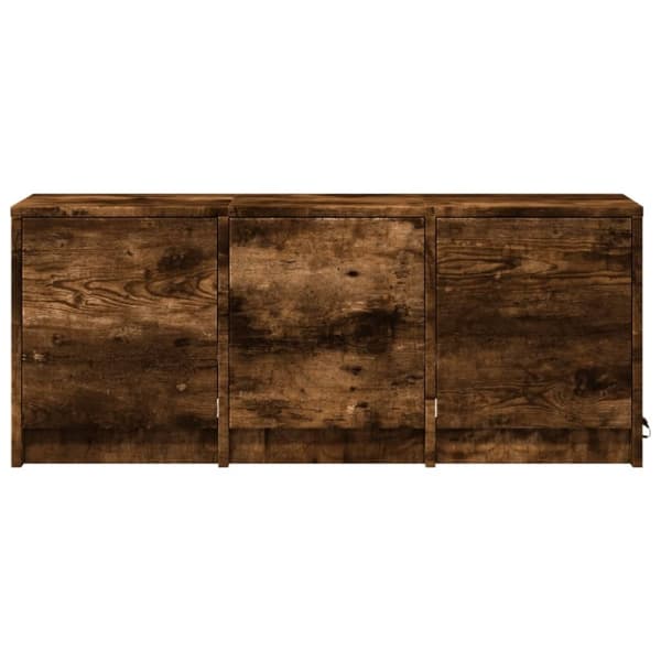 vidaXL TV-benk med LED røkt eik 97x34x40 cm konstruert tre