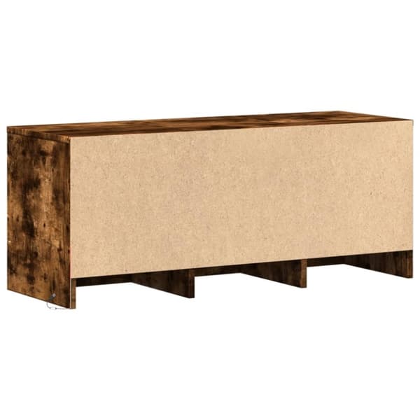 vidaXL TV-benk med LED røkt eik 97x34x40 cm konstruert tre