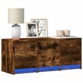 Miniatyrbilde 2 av 11: vidaXL TV-benk med LED røkt eik 97x34x40 cm konstruert tre