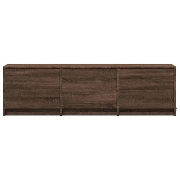 vidaXL Tv-bänk med LEDs brun ek 140x34x40 cm konstruerat trä
