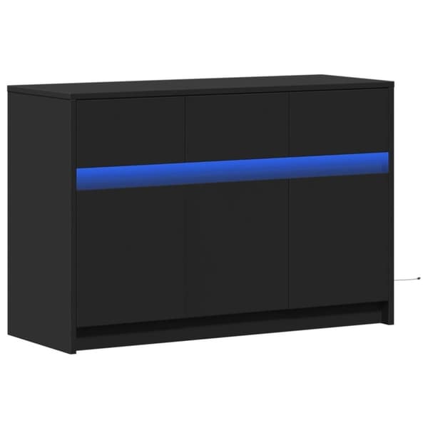 vidaXL Tv-bänk med LEDs svart 91x34x61 cm konstruerat trä