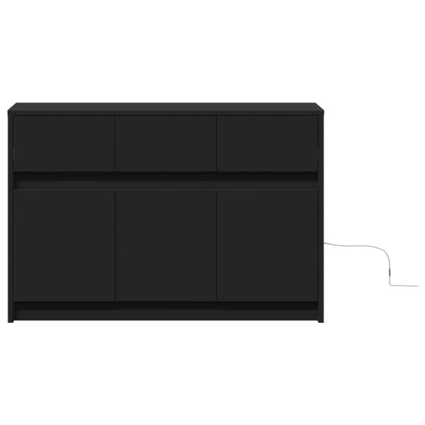 vidaXL Tv-bänk med LEDs svart 91x34x61 cm konstruerat trä