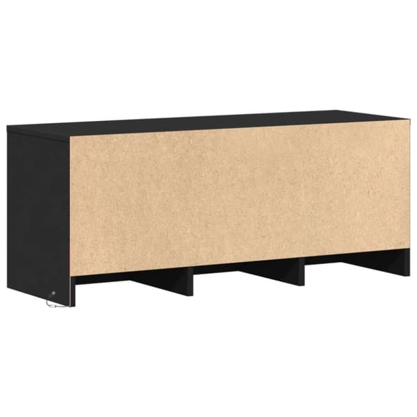 vidaXL tv-bord med LED-lys 97x34x40 cm konstrueret træ sort