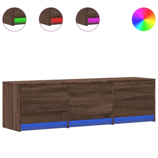 vidaXL tv-bord m. LED-lys 140x34x40 cm konstrueret træ brunt eg