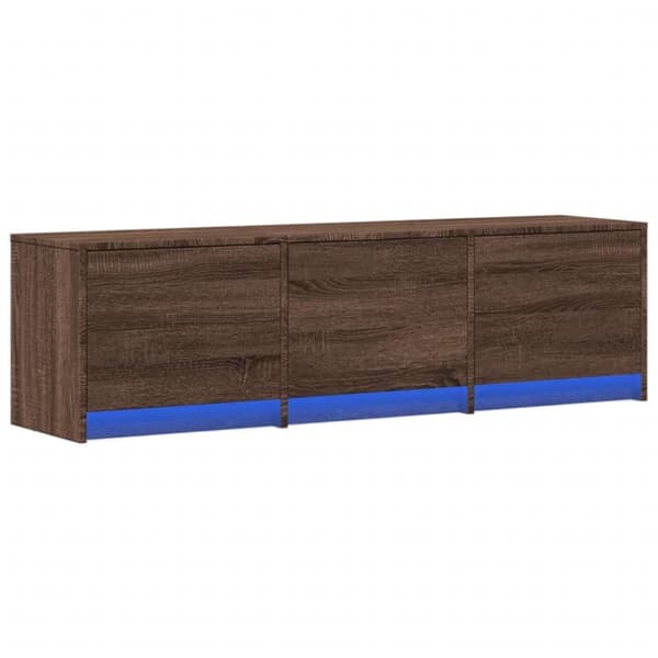 vidaXL tv-bord m. LED-lys 140x34x40 cm konstrueret træ brunt eg