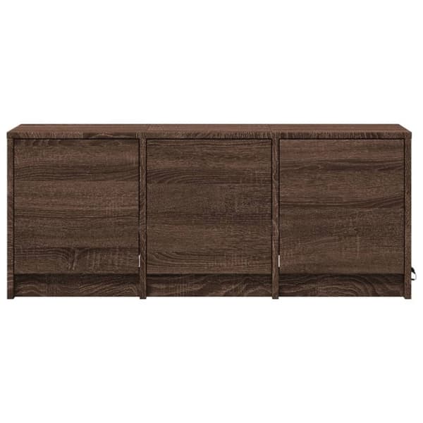 vidaXL TV-taso LED-valoilla ruskea tammi 97x34x40 cm tekninen puu